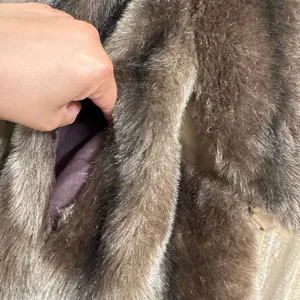 By Glenoit Woman's Faux Fur Over Coat Brown Solid Large Open Vintage thumbnail 6