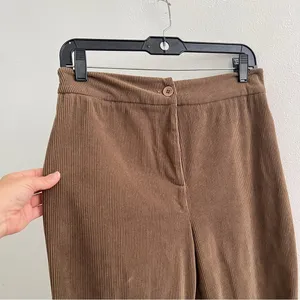 NEW Anthropologie wide leg Corduroy pants Brown LARGE thumbnail 4