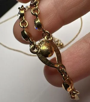 NR By Avon Rhinestone Gold Tone Y Drop Lariat Chain Necklace Adjustable thumbnail 8