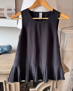 Spanx Pleated Hem Tank Top Women Black‎ XS (T1) thumbnail 1