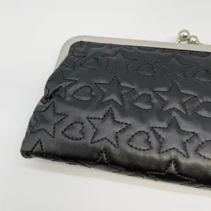Y2K Torrid Kisslock Wallet Black Quilted Star Heart McBling Punk Mall Goth 2000s thumbnail 3