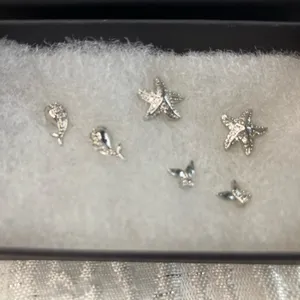 Antian Accessories™ Silver Starfish & Ocean Theme Earring Set (6 Pieces) thumbnail 2
