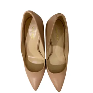 Nine West Nude Pointed Toe Pumps Classic Beige Heels Size 9.5 EUC thumbnail 11