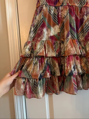 WILLA STORY erin dress multi color shimmer‎ size small thumbnail 6