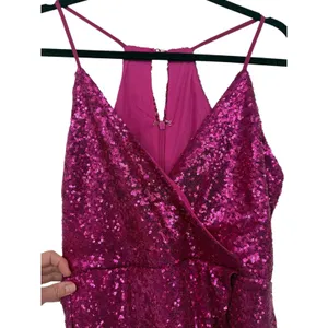 NWT Lulus Womens Hilaria Fuchsia Sequin Bodycon Mini Dress Size Large thumbnail 7