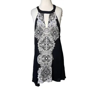 O'Neill Womens Dress‎ Size S Deanna Cut Out Crinkle Lace Medallion Print thumbnail 3
