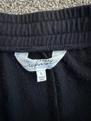 Soma Black Soft Jogger Lounge Pants Drawstring Pockets Size L thumbnail 5