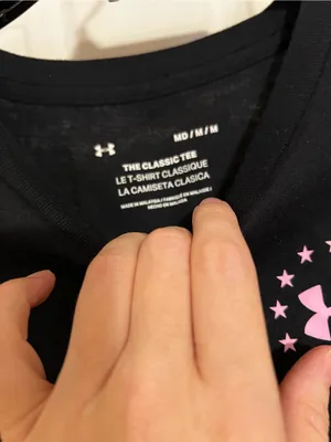 Under Armour Women's Black Short-Sleeve Freedom Tee with Pink Graphic thumbnail 5