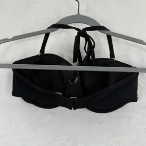 Victoria's Secret‎ Black Embellished Halter Bikini Top - Size 34D READ thumbnail 4