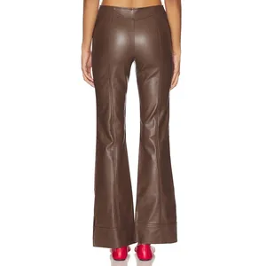 Free People Glow Up Faux Leather Pant in Potting Soil size 8 NWT thumbnail 4