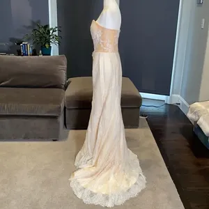 Women’s Strapless Formal Wedding Party Dress Size 4 &extra long train cape *READ thumbnail 7