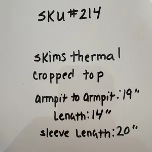 SKIMS Waffle Henley Long Sleeve Crop Top Size XS‎ thumbnail 7