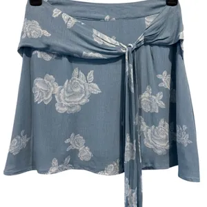 NWT Sadie & Sage Light Blue Faux Wrap Skirt thumbnail 2