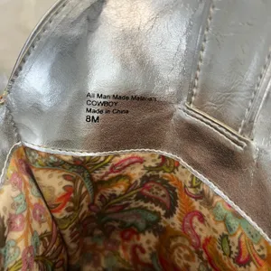 Silver Cowboy Boots Size 8 thumbnail 4