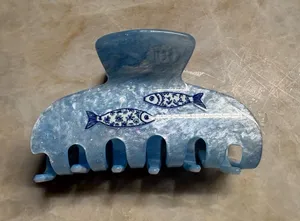 Blue Fish Print Hair Claw Clip for women Accessories thumbnail 1
