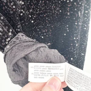 Zara Womens Black Sequin Padded Shoulder Open‎ Back Glam Cocktail Mini Dress XS thumbnail 6