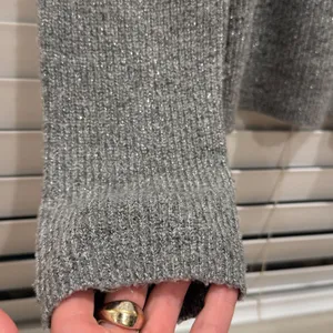 Abercrombie & Fitch Womens Gray Metallic Knit‎ Sweater Medium Tie Back thumbnail 8