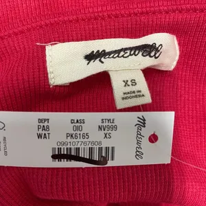 Madewell Top Womens Extra‎ Small Watermelon Red Square Neck Cropped Tank NV999 thumbnail 6