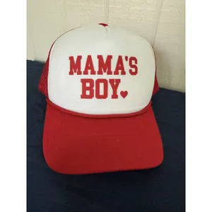 Mamas Boy Trucker Hat Red White Adjustable Snapback thumbnail 3
