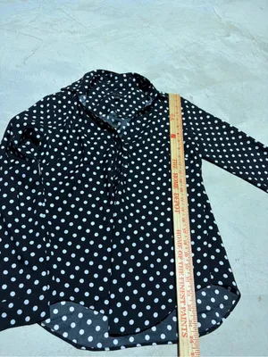 Ann taylor Polka Dot Button-Up Shirt Black/White XS thumbnail 5