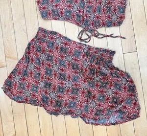 FREE PEOPLE Two Piece Crop Top Mini Skirt Set Size Small thumbnail 8
