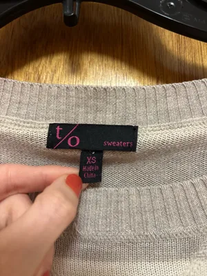 T/o Sweaters Beige and White Striped Sweater thumbnail 3