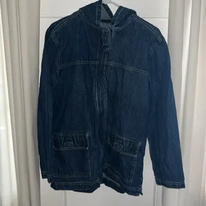Blassport Jacket Blue Jean Denim Zip Up Hooded Longsleeve Vintage Size M thumbnail 2