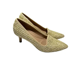 Aerosoles Women's Raffia Woven Kitten Heel Pumps Pointed Toe Natural Beige 8M‎ thumbnail 3