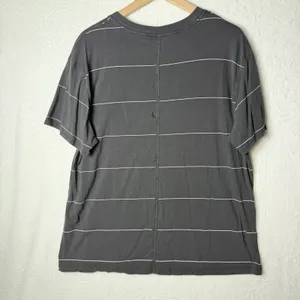 Lululemon All Yours Tee Black White Stripe Relaxed Fit Women’s size 10/12 thumbnail 3