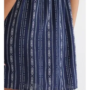 Time and Tru Womens Dress Dark Navy Stripe Size XL Square Neck Mini Linen thumbnail 5