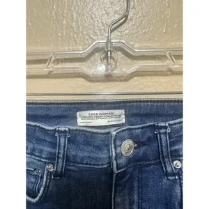 Zara Woman Premium Denim Collection‎ Jeans Blue Distressed High Rise Skinny 4 thumbnail 3