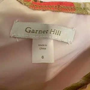 Garnet Hill‎ Silk Floral Pink Green Yellow Sleeveless Dress Size 6 thumbnail 3