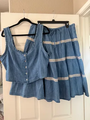 BNWT Urban Outfitters Kimchi Blue Market Morning Top & Skirt Set thumbnail 4