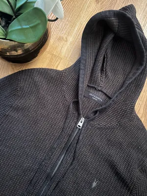 BRAND NEW! All Saints Knit Hooded Zip Sweater thumbnail 2