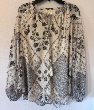 Sweet Magnolia Bubble Long Sleeve Floral Print Blouse thumbnail 1