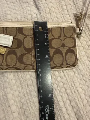 Coach Signature Canvas and Patent Leather Stripe Wristlet thumbnail 8