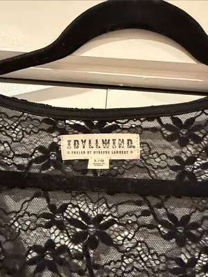 Idyllwind Russello Lace Long Bell Sleeve Top Black Lace Button-Front Shirt large thumbnail 3