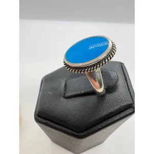 Vintage Turquoise Sterling Silver Ring Signed‎ SE Size 6 Oval Blue Stone 925 thumbnail 10