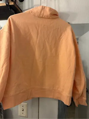 Land’s End Cozy Quarter-Zip Pullover Sweater in Peach thumbnail 3
