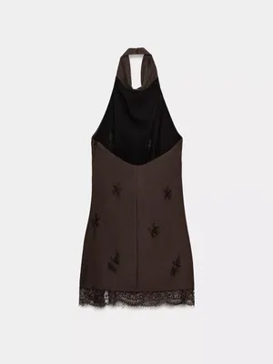 Nwt Zara Halter Lingerie Style Dress Size S thumbnail 9