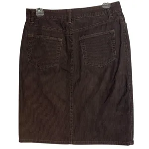Vintage Old Navy Women's 4 Corduroy Pencil Skirt Brown‎ Front Slit Y2K thumbnail 4