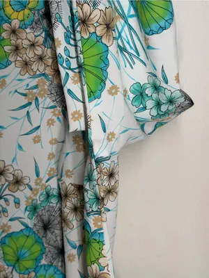 Vintage 70s Alex Colman Floral Mod Tunic Blouse Psychedelic‎ Button Front Top thumbnail 7
