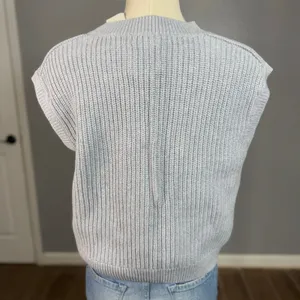 NWT Abercrombie & Fitch Textural Crew Sweater Shell Tank in Light Blue, M thumbnail 2