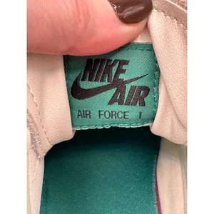 Nike Shoes Women 8.5 Sail Mystic Green Leather Air Force 1 Vandalized‎ Sneakers thumbnail 9