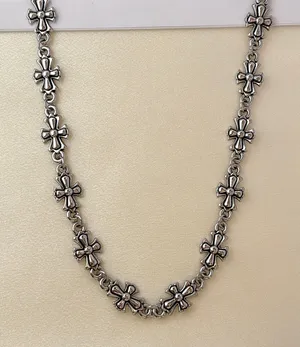 Cross Link Chain Necklace for Men Women Punk Hip Hop Streetwear Unisex Necklace thumbnail 1