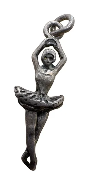 Vintage 925 Sterling Silver Ballerina Dancer Charm Pendant 0.90g thumbnail 1