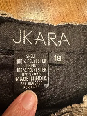 JKARA Beaded Gown Black Silver Sequin Evening Dress Formal Wedding Guest Plus 18 thumbnail 7
