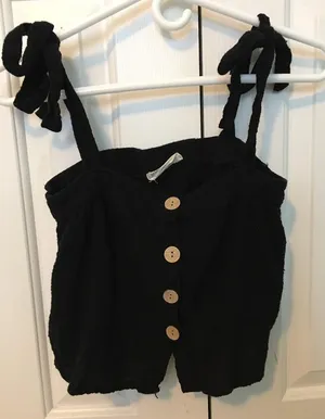 Black  Cloth Tank Top thumbnail 1