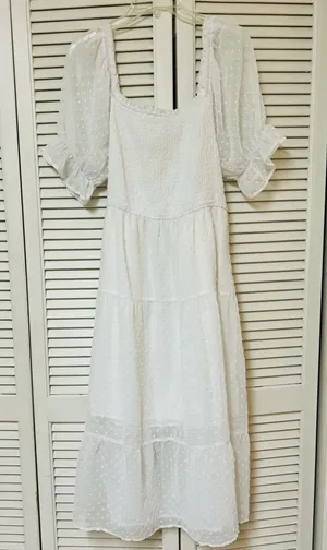 Merokeety Women’s White Smocked Maxi Dress - Size XL - VGUC thumbnail 1