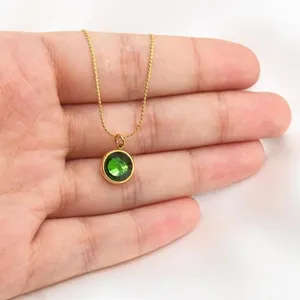 Emerald Gem Necklace Green thumbnail 5